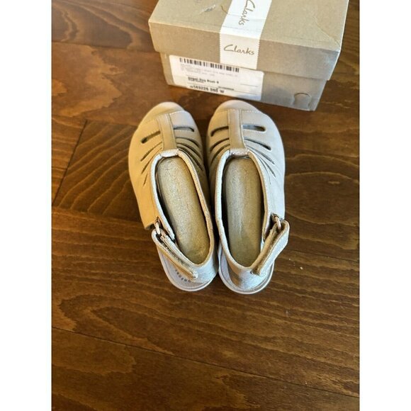 Clarks Women's 6 W Abigail Sing Blush Leather Open Toe Wedge Cork Sandals NEW - Picture 8 of 8